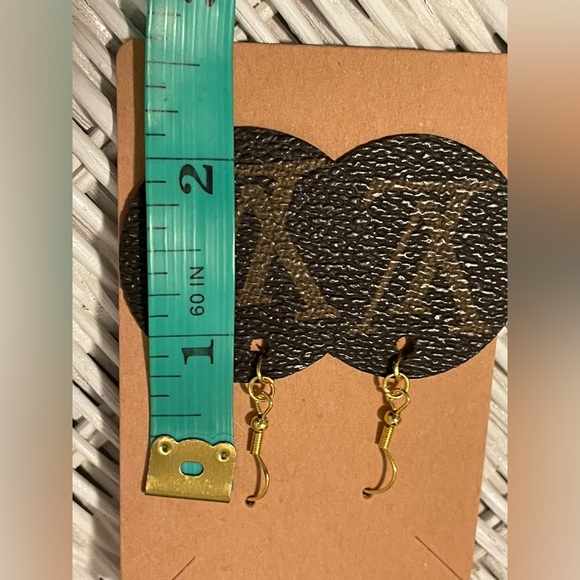 Custom Made Earrings - 1.5” NWT hand crafted and upcycled from a rehab bag - Picture 4 of 4